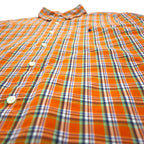 Polo by Ralph Lauren 90s ELLINGTON Big Size Button Down Shirt L Orange Small Pony Embroidery