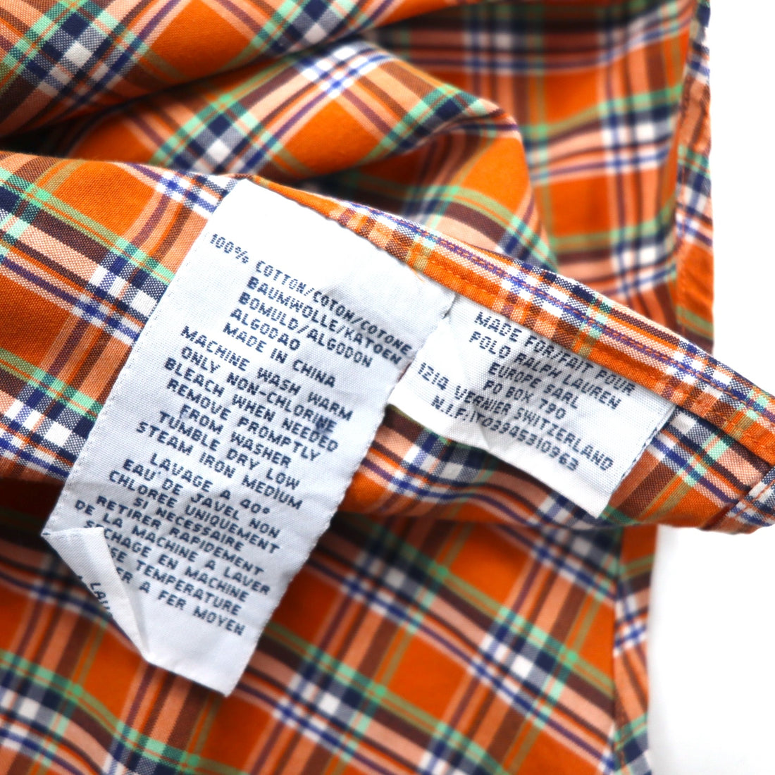 Polo by Ralph Lauren 90s ELLINGTON Big Size Button Down Shirt L Orange Small Pony Embroidery