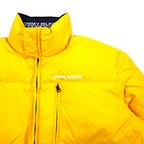 TOMMY HILFIGER 90s Reversible Down Jacket M Navy Yellow Nylon Logo Embroidery COLD STOP