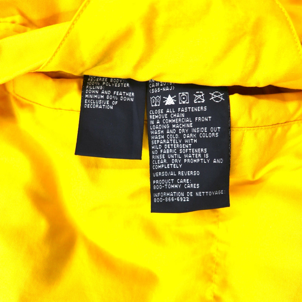 TOMMY HILFIGER 90s Reversible Down Jacket M Navy Yellow Nylon Logo Embroidery COLD STOP