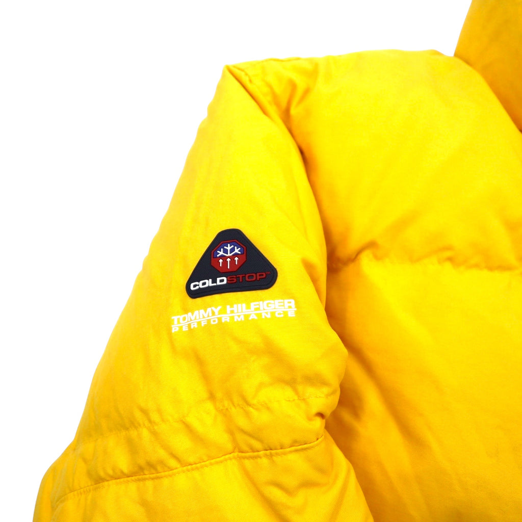 TOMMY HILFIGER 90s Reversible Down Jacket M Navy Yellow Nylon Logo Embroidery COLD STOP