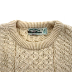 Aran Crafts 90s Fisherman Sweater アランニット フィッシャーマン セーター XL 生成り ウール アイルランド製