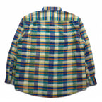 Missoni Sport 90s Button-down Shirt, Large, Green, Yellow, Check, Cotton, Big Size