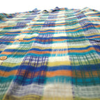 Missoni Sport 90s Button-down Shirt, Large, Green, Yellow, Check, Cotton, Big Size