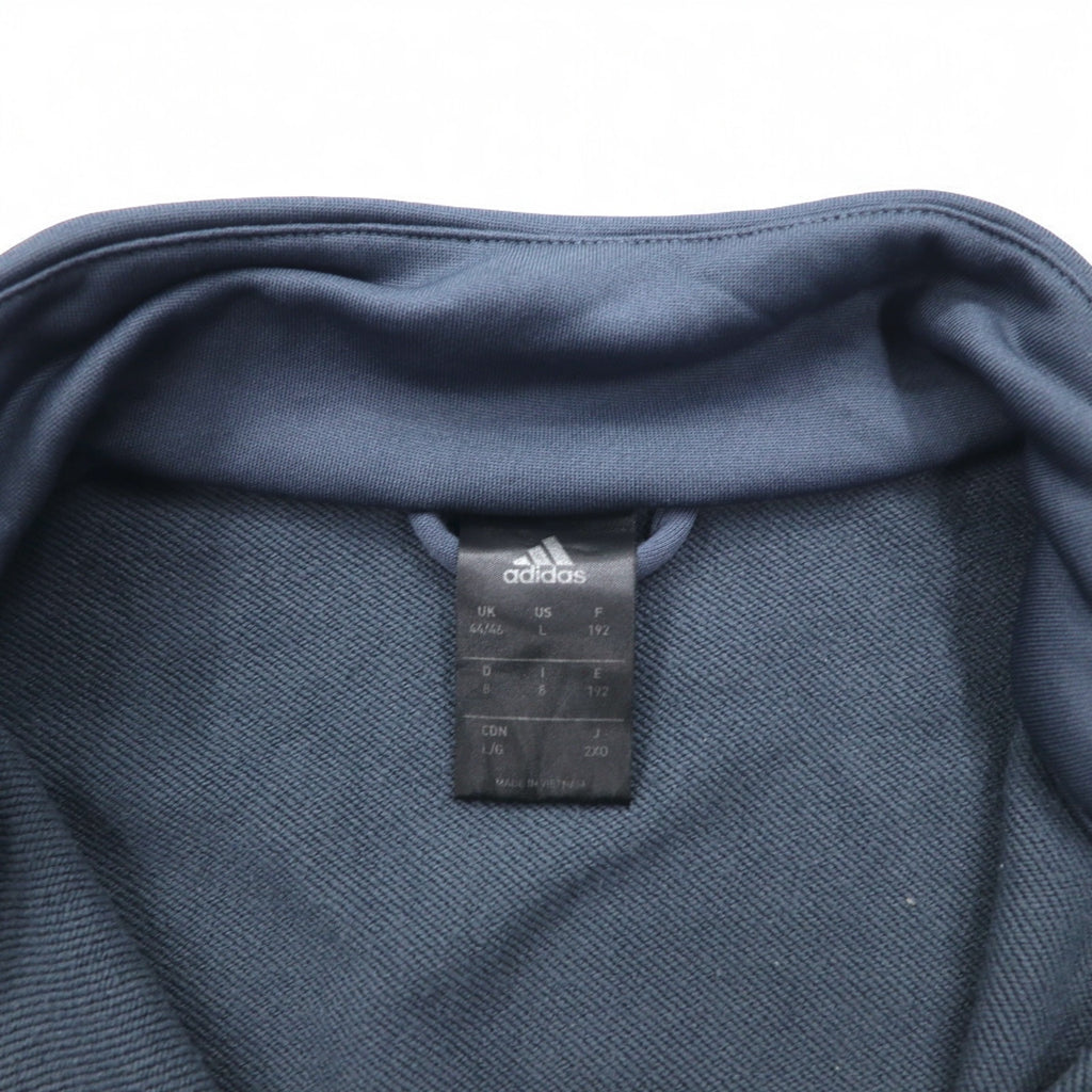 adidas Stand Collar Track Jacket Jersey 2XL Bicolor Navy Grey Polyester 3 Stripes