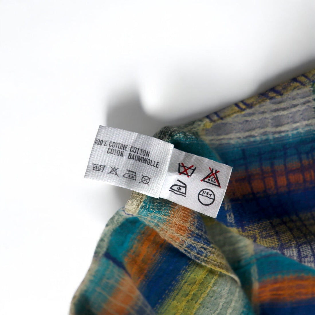 Missoni Sport 90s Button-down Shirt, Large, Green, Yellow, Check, Cotton, Big Size