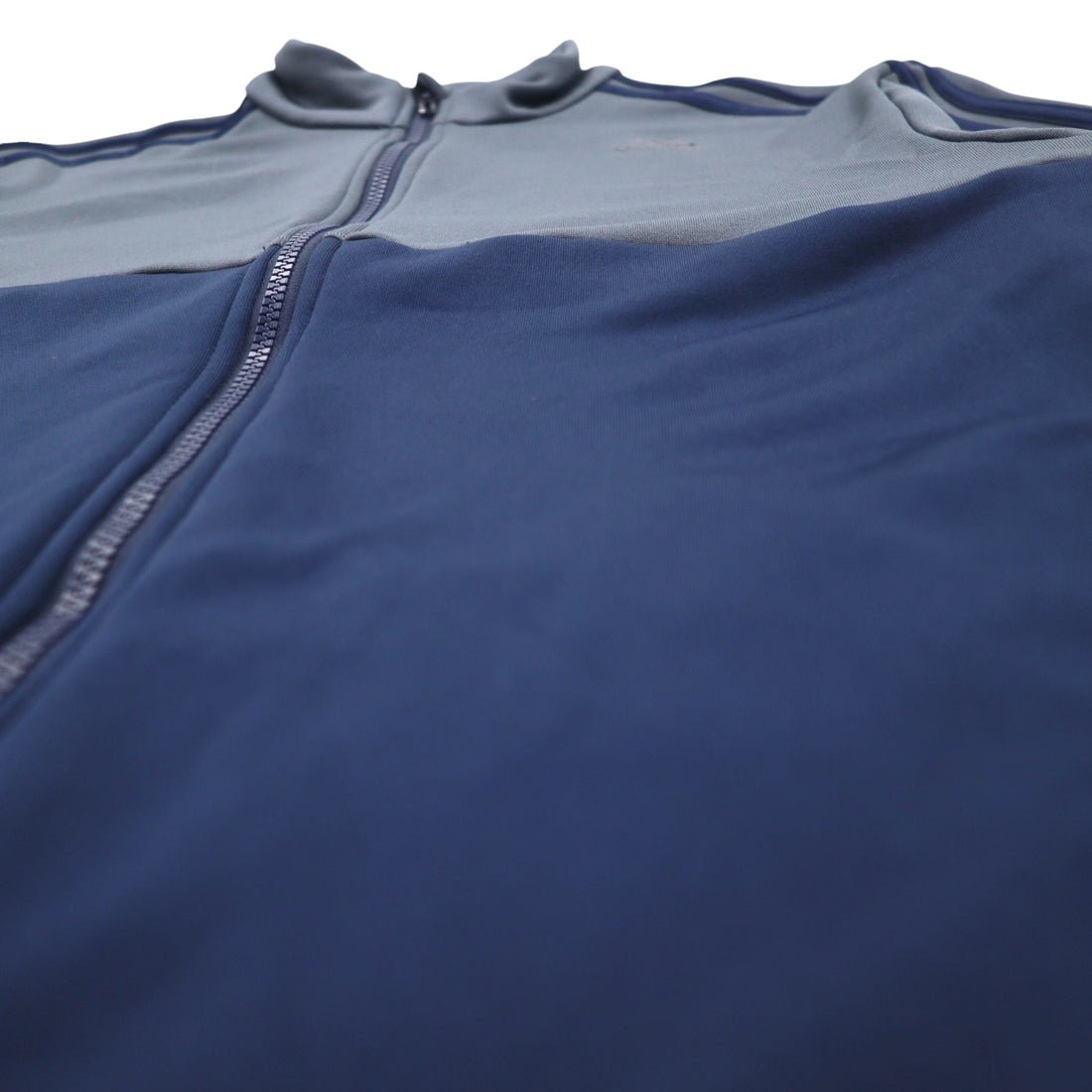 adidas Stand Collar Track Jacket Jersey 2XL Bicolor Navy Grey Polyester 3 Stripes