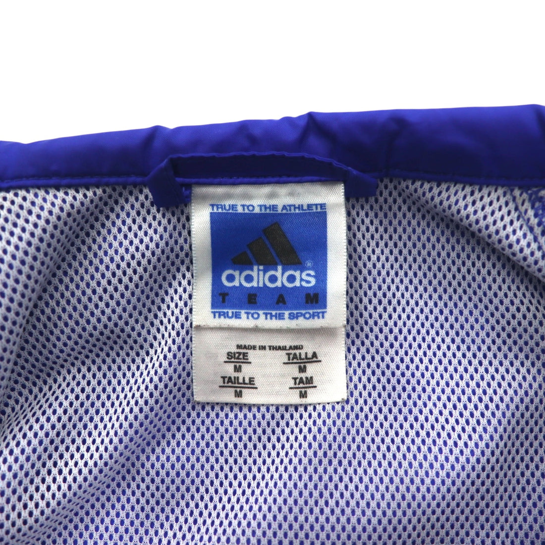 adidas TEAM 00s Nylon Jacket Track Jacket M Blue Logo Embroidery Side Line
