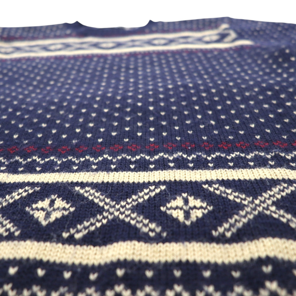 Polo Ralph Lauren 90s Nordic Knit Sweater, Size M, Navy, Wool, Fair Isle