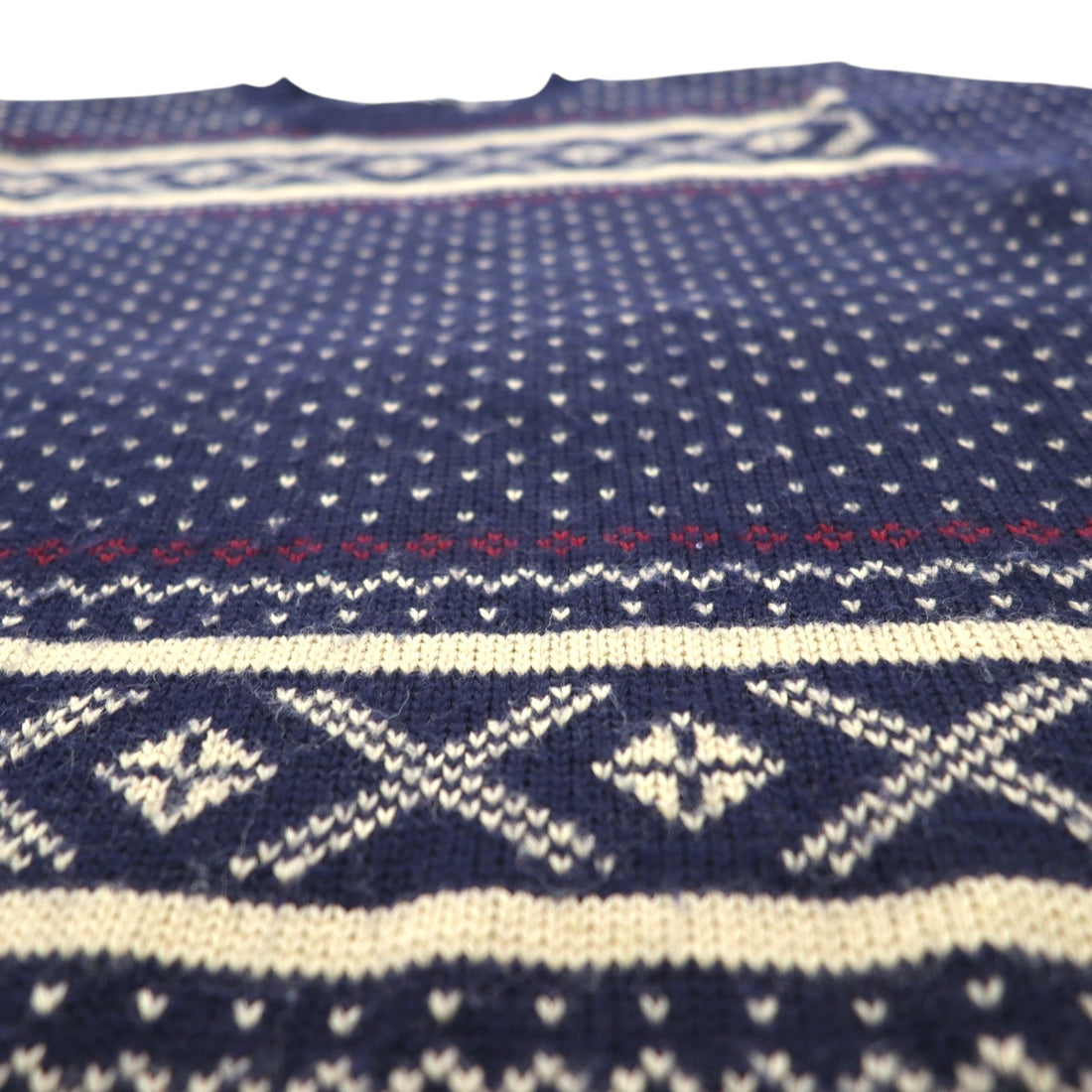 Polo Ralph Lauren 90s Nordic Knit Sweater, Size M, Navy, Wool, Fair Isle