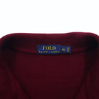 POLO RALPH LAUREN Half-Zip Sweatshirt, XL, Bordeaux, Cotton, Small Pony Embroidery