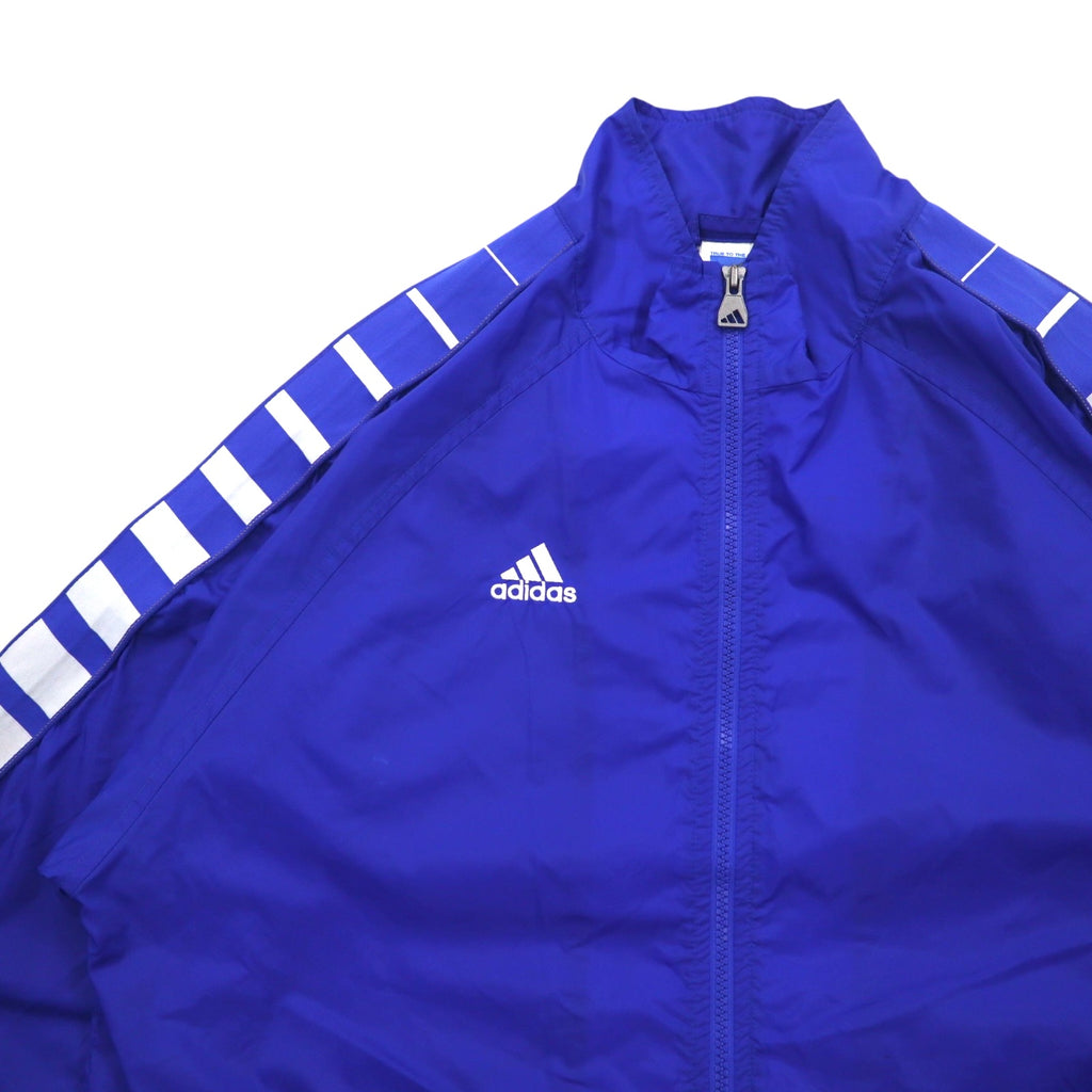 adidas TEAM 00s Nylon Jacket Track Jacket M Blue Logo Embroidery Side Line