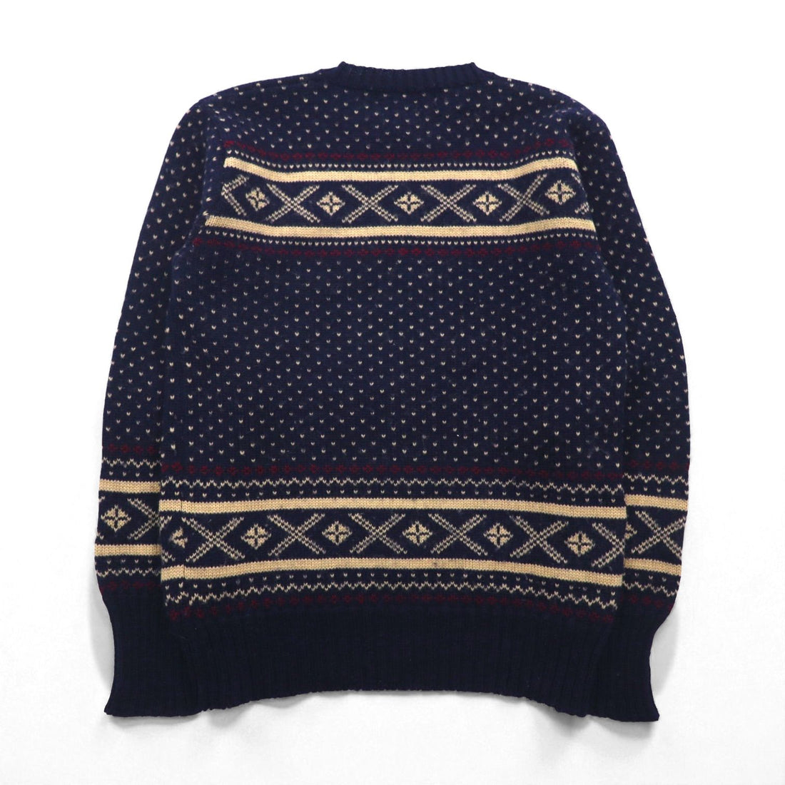 Polo Ralph Lauren 90s Nordic Knit Sweater, Size M, Navy, Wool, Fair Isle