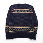 Polo Ralph Lauren 90s Nordic Knit Sweater, Size M, Navy, Wool, Fair Isle
