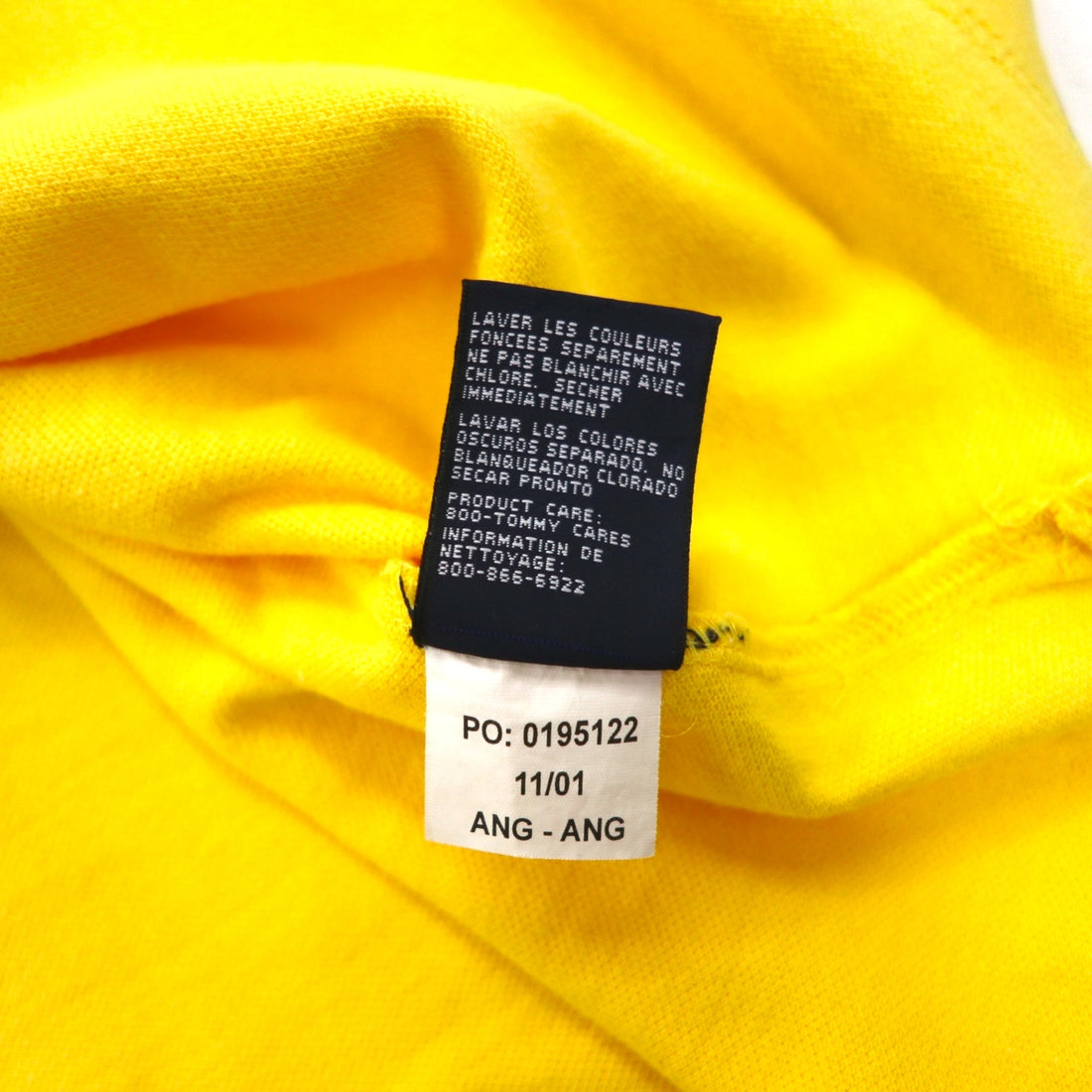 TOMMY JEANS 90s Open Collar Polo Shirt L Yellow One Point Logo Embroidery Made in Pakistan