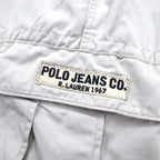POLO JEANS CO. RALPH LAUREN 90s Baggy Short Cargo Pants, Freighter Short, Size XL, Beige, Cotton