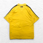 TOMMY JEANS 90s Open Collar Polo Shirt L Yellow One Point Logo Embroidery Made in Pakistan