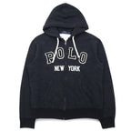 日本然リトテ-古着オンライン-POLO RALPH LAUREN フルジップ パーカー M グレー コットン ロゴ ワッペン-POLO RALPH LAUREN Full Zip Hoodie M Gray Cotton Logo Patch