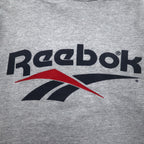 Reebok 90s USA Made Vector Logo Pullover Hoodie M Grey Cotton