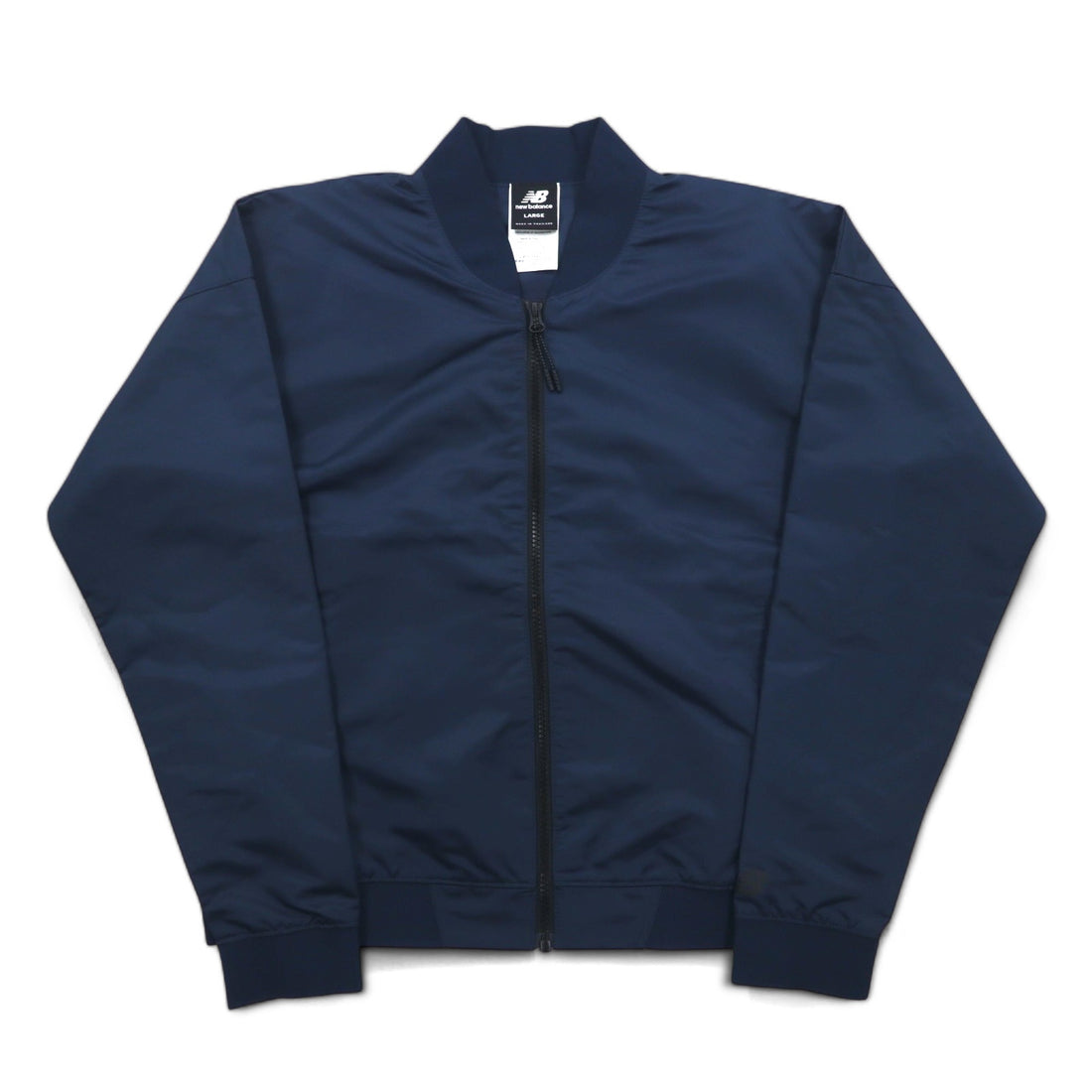 new balance satin bomber jacket flight jacket L navy polyester AWJ81501