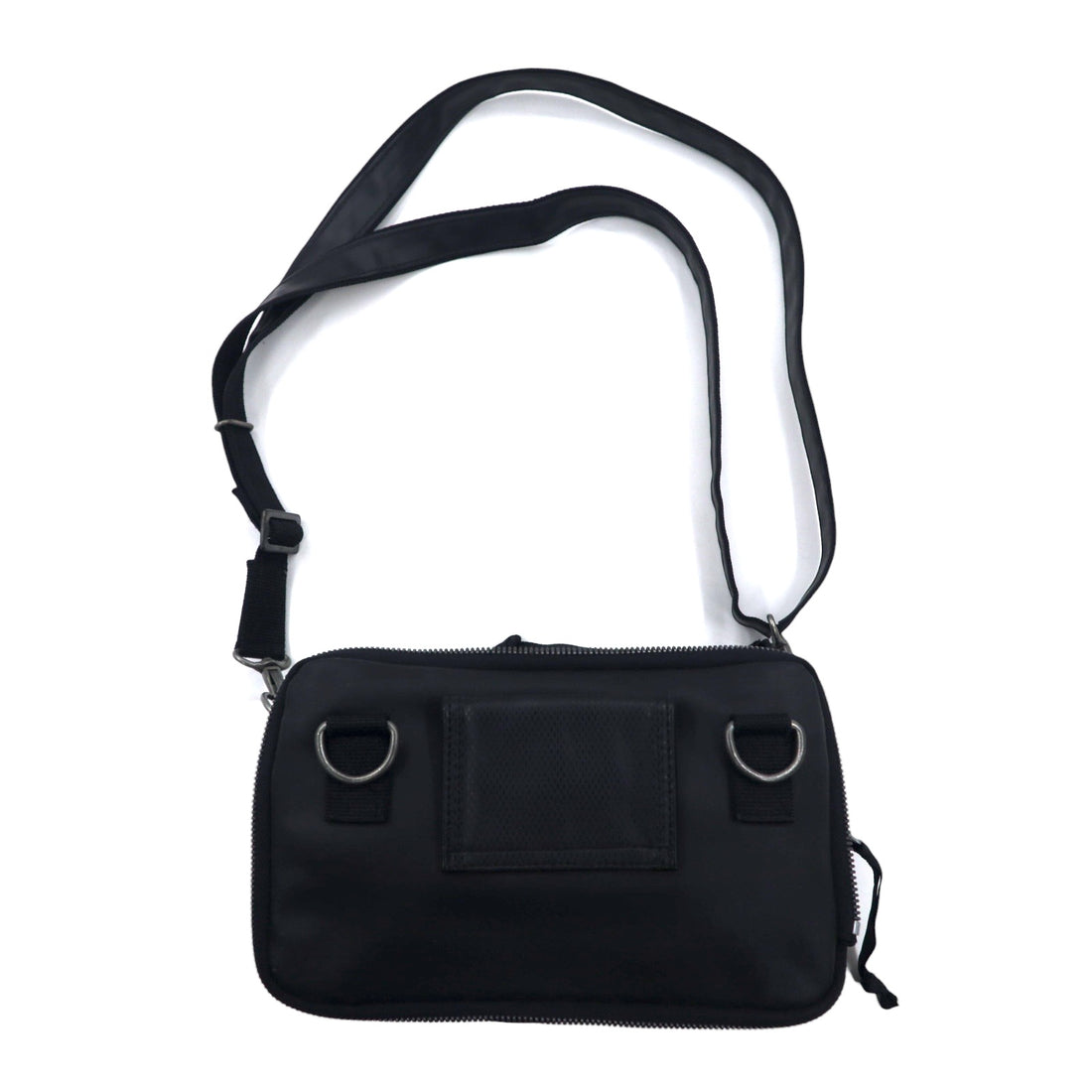 LUGGAGE LABEL (Yoshida Bag) New Liner Shoulder Bag Black PVC Round Zip NEW LINER Blue Batten Made in Japan