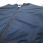 new balance satin bomber jacket flight jacket L navy polyester AWJ81501