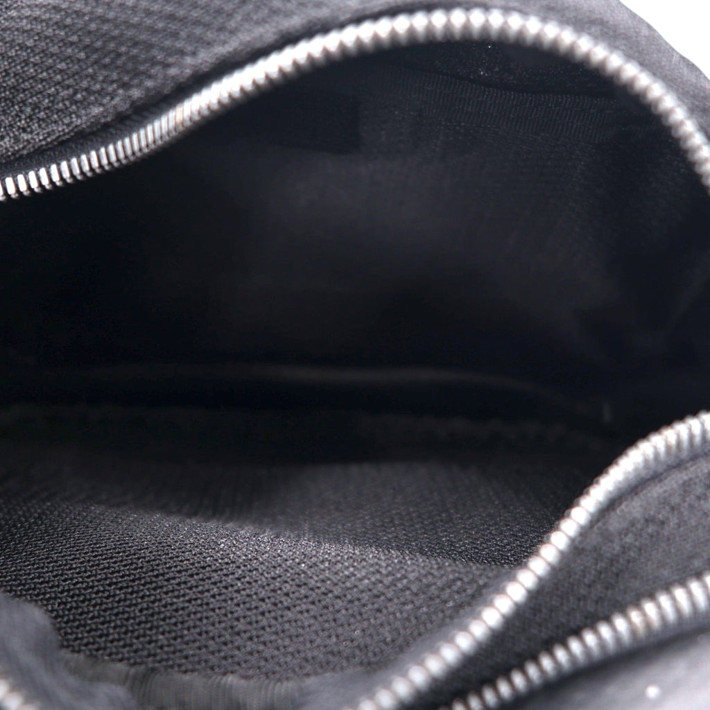 LUGGAGE LABEL (Yoshida Bag) New Liner Shoulder Bag Black PVC Round Zip NEW LINER Blue Batten Made in Japan