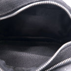 LUGGAGE LABEL (Yoshida Bag) New Liner Shoulder Bag Black PVC Round Zip NEW LINER Blue Batten Made in Japan