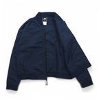new balance satin bomber jacket flight jacket L navy polyester AWJ81501