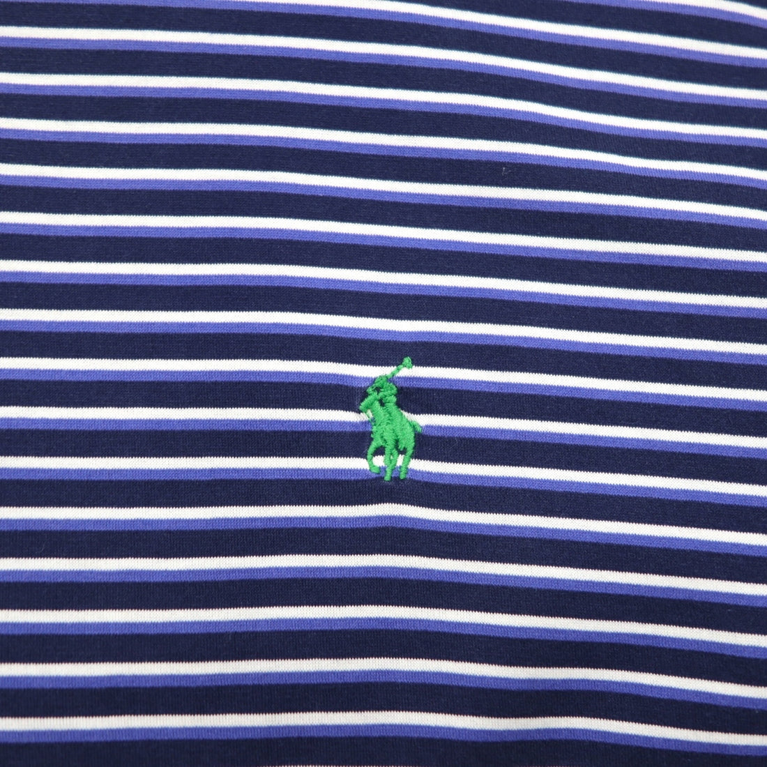 Polo by Ralph Lauren 90s Polo Shirt XL Big Size Navy Striped Pima Cotton GOLF FIT Small Pony Embroidery Made in Peru