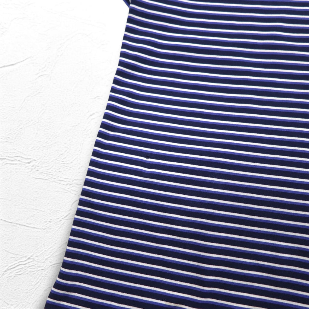 Polo by Ralph Lauren 90s Polo Shirt XL Big Size Navy Striped Pima Cotton GOLF FIT Small Pony Embroidery Made in Peru