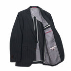 PERSON'S FOR MEN 2B Suit Set Up XL Gray Stripe Wool