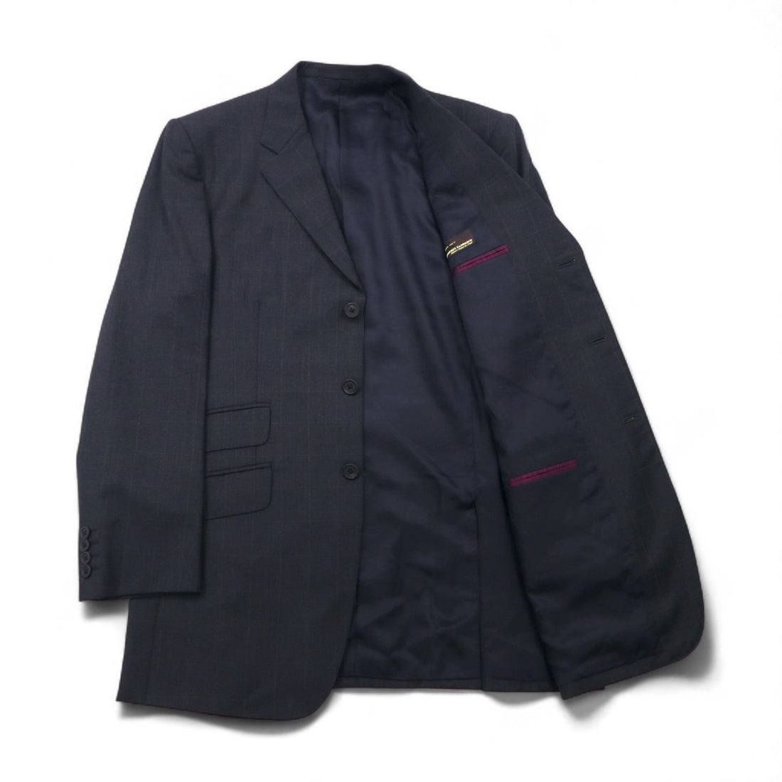 Paul Smith 90s Super 100s 3B Suit Set, Size XL, Gray Check Wool, VITALE BARBERIS CANONICO, Italian Fabric, Made in Japan