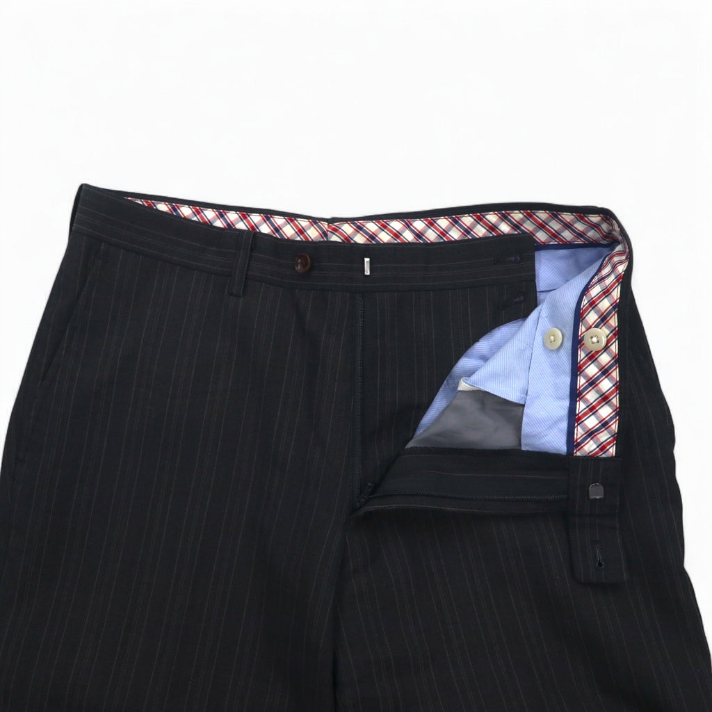 PERSON'S FOR MEN 2B Suit Set Up XL Gray Stripe Wool