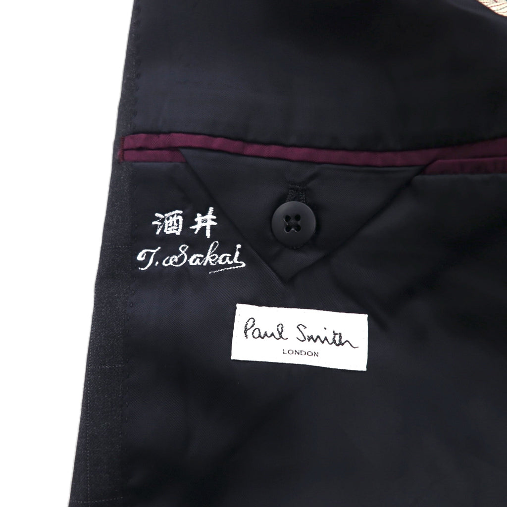 Paul Smith 90s Super 100s 3B Suit Set, Size XL, Gray Check Wool, VITALE BARBERIS CANONICO, Italian Fabric, Made in Japan