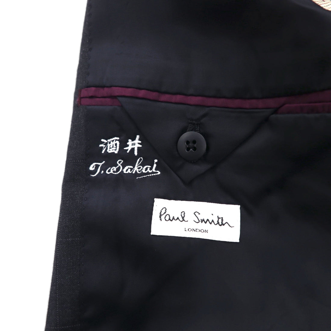 Paul Smith 90s Super 100s 3B Suit Set, Size XL, Gray Check Wool, VITALE BARBERIS CANONICO, Italian Fabric, Made in Japan