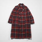 Vintage PENDLETON 1970s USA Made Shawl Collar Robe, Red, Pure Virgin Wool, Tartan Check, Size M