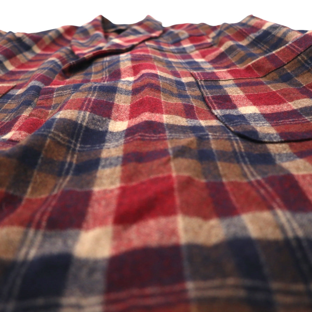 Vintage PENDLETON 1970s USA Made Shawl Collar Robe, Red, Pure Virgin Wool, Tartan Check, Size M