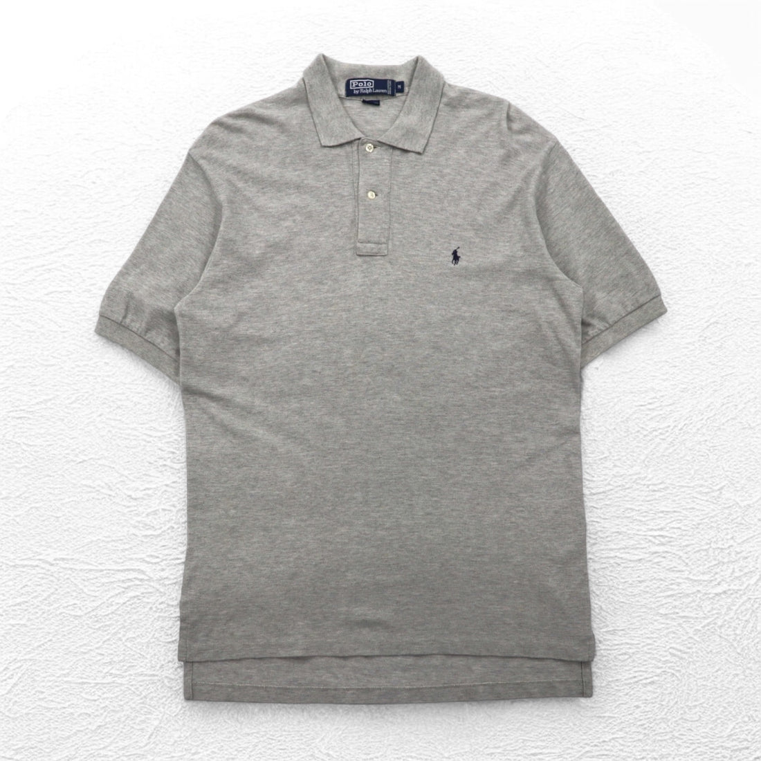 Polo by Ralph Lauren 90s Polo Shirt, Medium, Grey, Cotton, Small Pony Embroidery