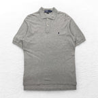 Polo by Ralph Lauren 90s Polo Shirt, Medium, Grey, Cotton, Small Pony Embroidery