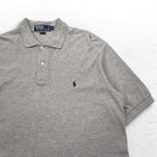 Polo by Ralph Lauren 90s Polo Shirt, Medium, Grey, Cotton, Small Pony Embroidery
