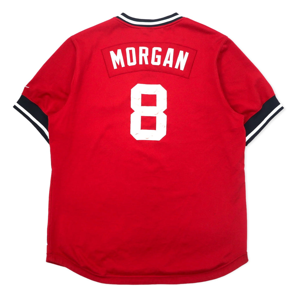 NIKE Game Shirt Baseball Shirt XXL Red Cotton Polyester COOPERSTOWN COLLECTION Numbering MLB CINCINNATI REDS Big Size