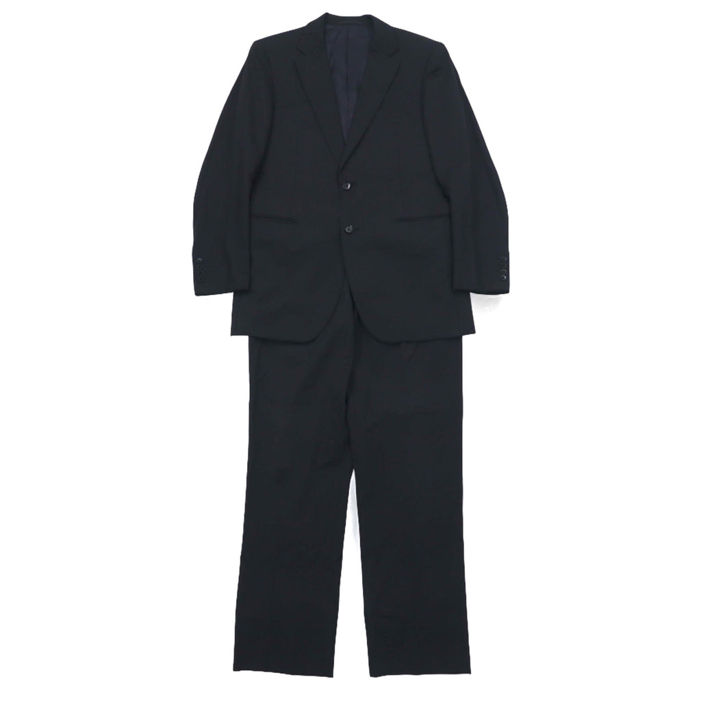 BURBERRY 2B Suit Setup L Black Shadow Striped Wool Japan Made