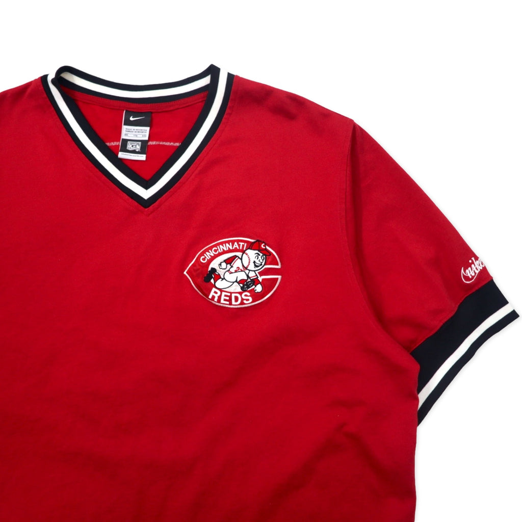 NIKE Game Shirt Baseball Shirt XXL Red Cotton Polyester COOPERSTOWN COLLECTION Numbering MLB CINCINNATI REDS Big Size