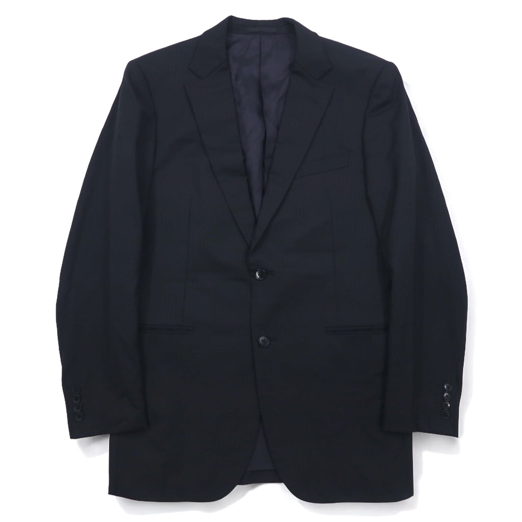 BURBERRY 2B Suit Setup L Black Shadow Striped Wool Japan Made
