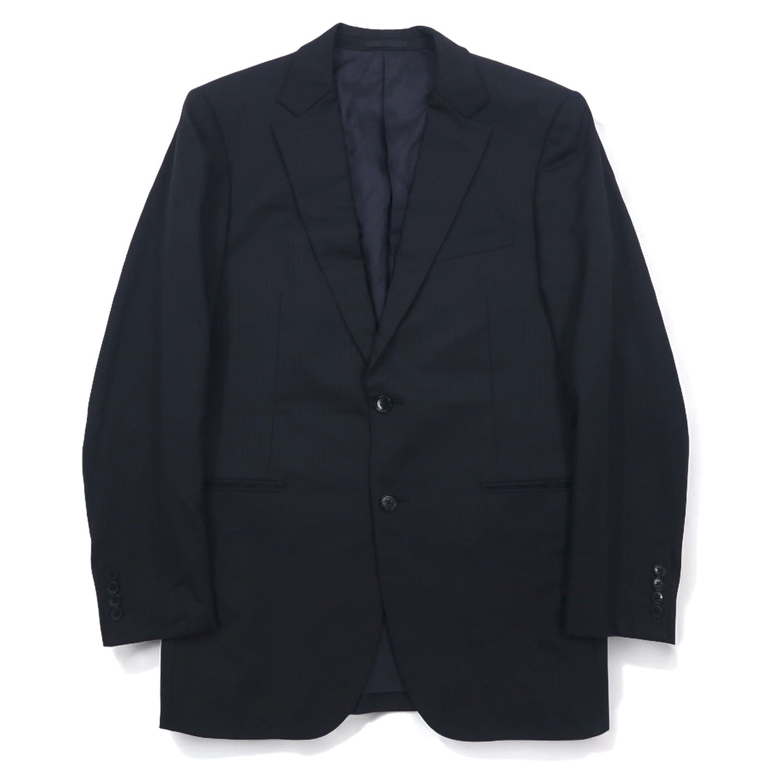 BURBERRY 2B Suit Setup L Black Shadow Striped Wool Japan Made