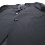 BURBERRY 2B Suit Setup L Black Shadow Striped Wool Japan Made