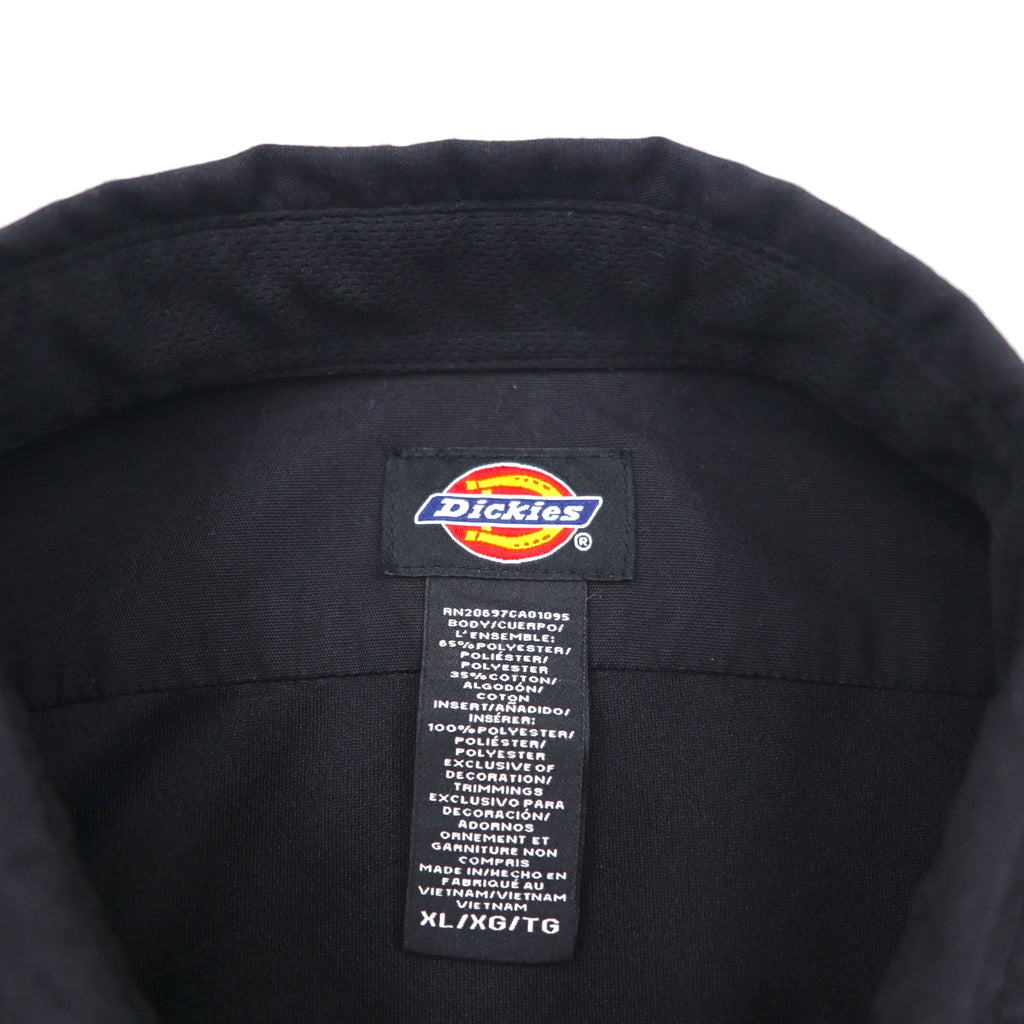 Dickies Short Sleeve Work Shirt, XL, Black, Polyester and Cotton, American Manufacturer, NASTC LS516