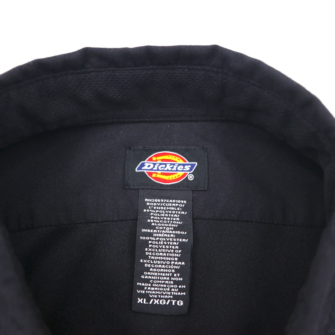 Dickies Short Sleeve Work Shirt, XL, Black, Polyester and Cotton, American Manufacturer, NASTC LS516