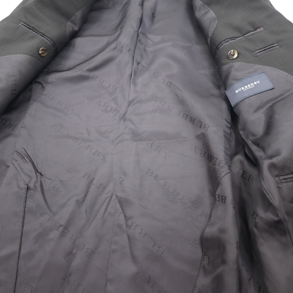 BURBERRY 2B Suit Setup L Black Shadow Striped Wool Japan Made